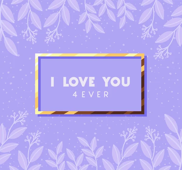 I love you fourever card —  Vetores de Stock