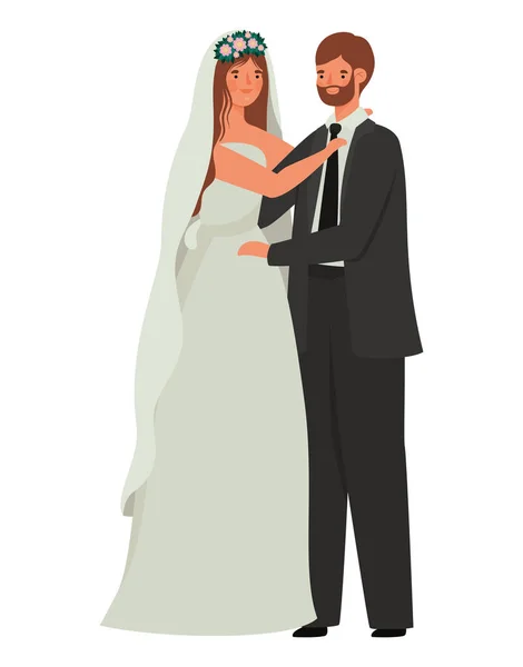 Conception de couple de mariage — Image vectorielle