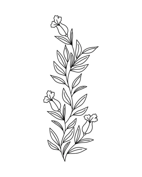 Ontwerp met bloemen branch — Stockvector