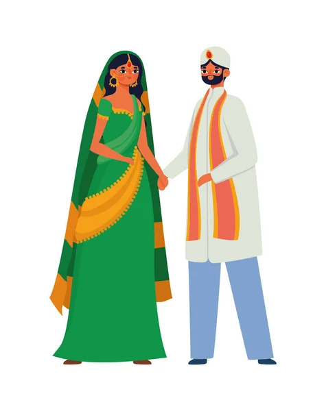Diseño de pareja hindú — Archivo Imágenes Vectoriales