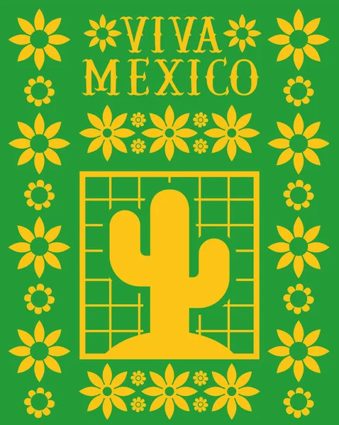 Green viva mexico garland —  Vetores de Stock