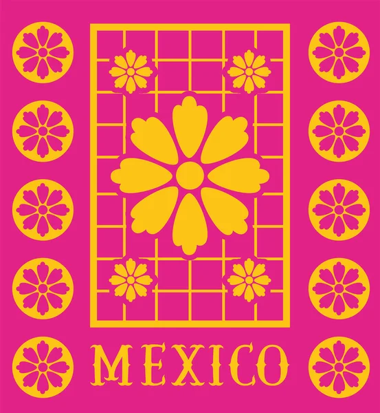 Pink mexican garland — Stock Vector
