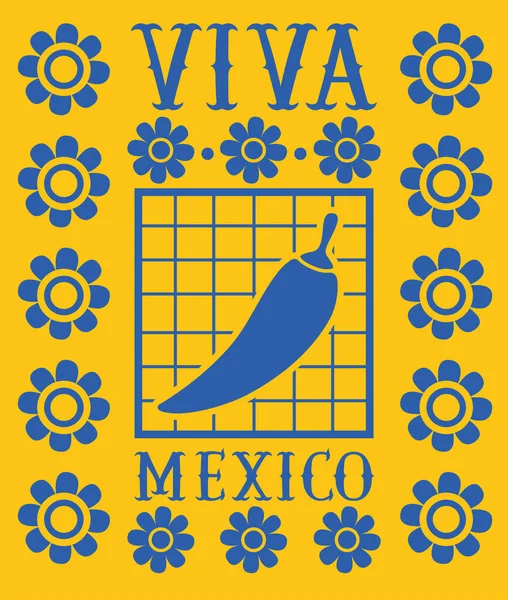 Viva mexico decoration — Vector de stock