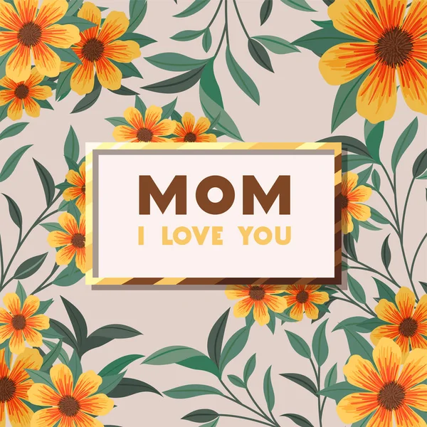 Mom i love you card — Stock Vector