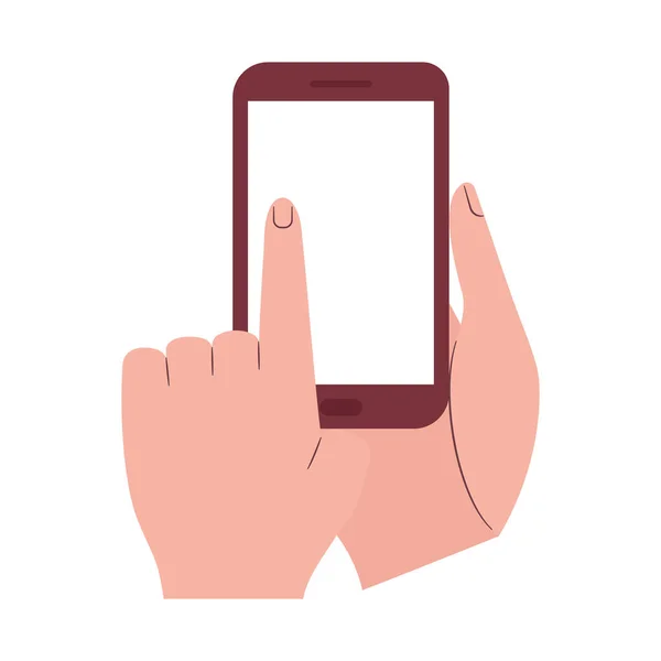 Ruce s smartphone — Stockový vektor