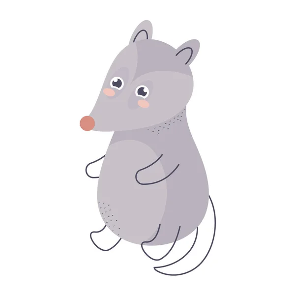 귀여운 주머니쥐 의설 계 — 스톡 벡터
