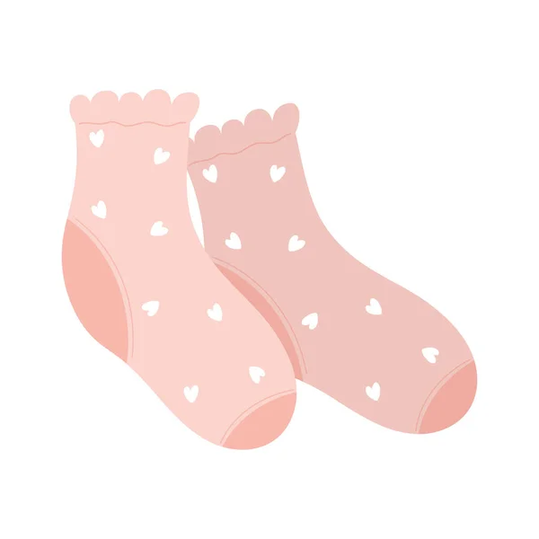 Par de calcetines rosa — Vector de stock