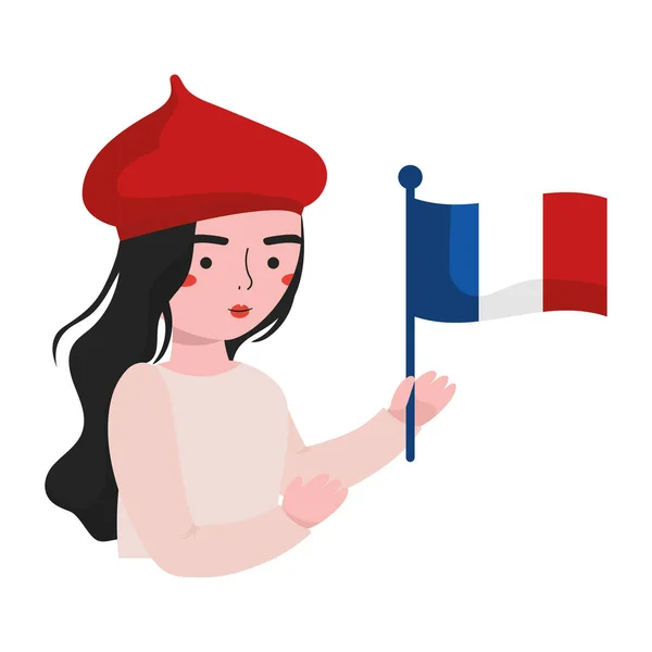 French woman design — 스톡 벡터