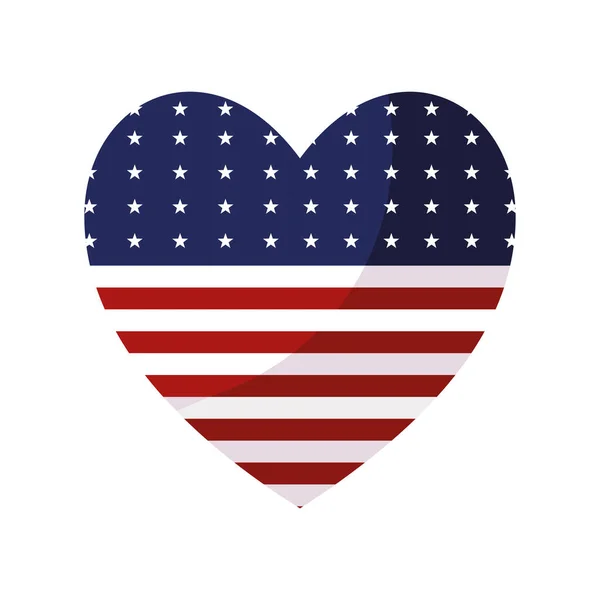 Usa heart illustration — 스톡 벡터