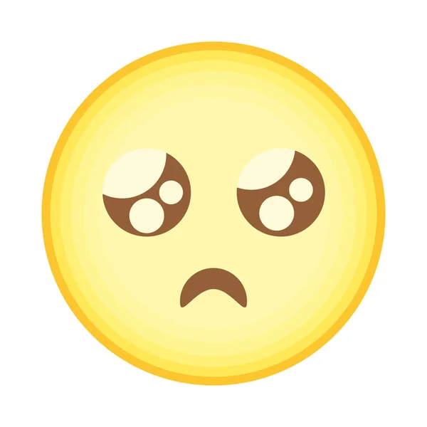 Yellow disappointed emoji —  Vetores de Stock