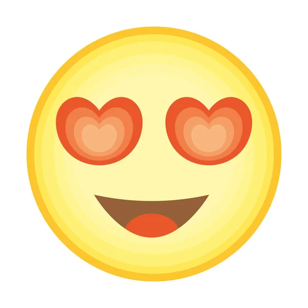 Emoji with heart eyes — ストックベクタ