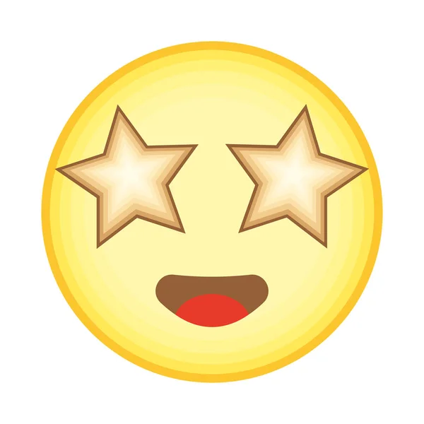 Emoji with star eyes — Stockvector