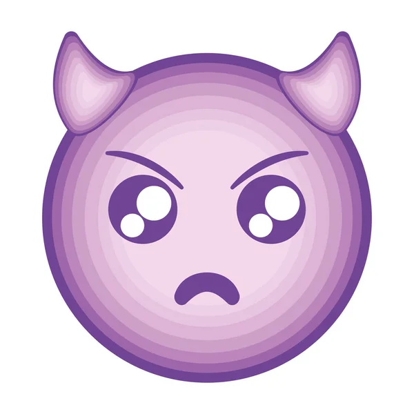 Purple devil emoji design — Image vectorielle