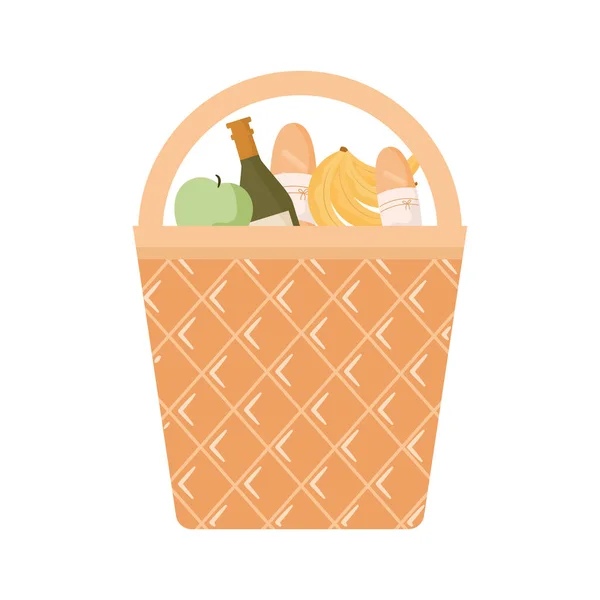 Big picnic basket — Vector de stock