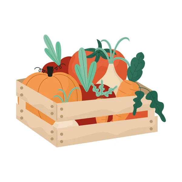 Vegetables basket illustration — ストックベクタ