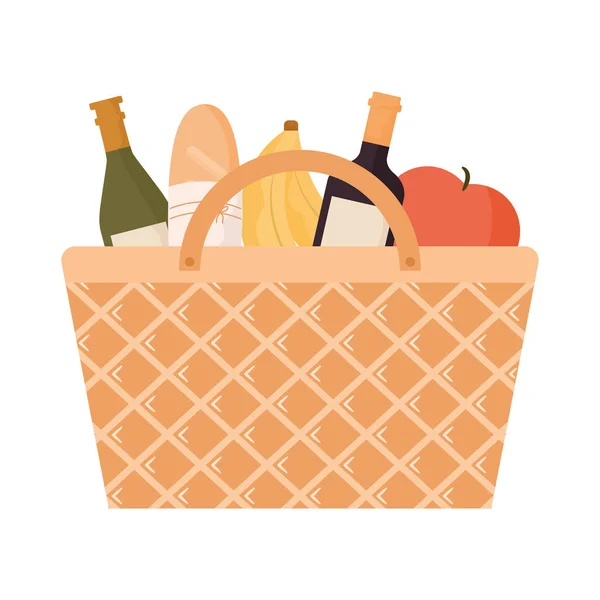Cute picnic basket — Image vectorielle