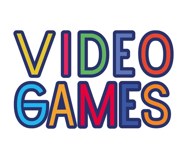 Video games lettering — Vettoriale Stock