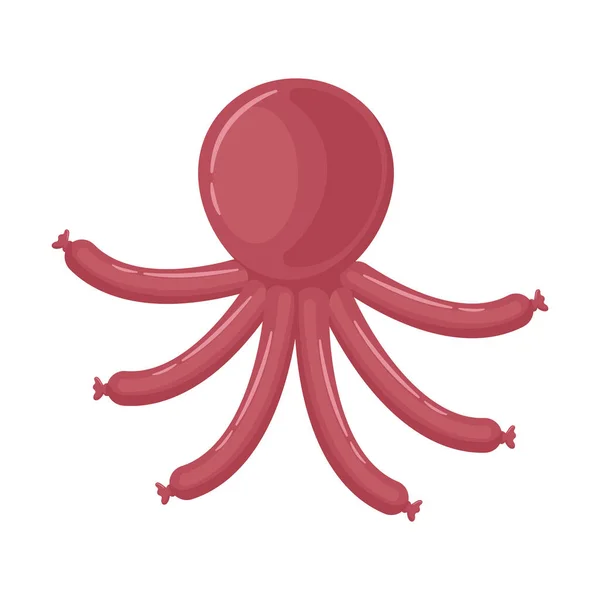 Octopus animal balloon — Stock Vector