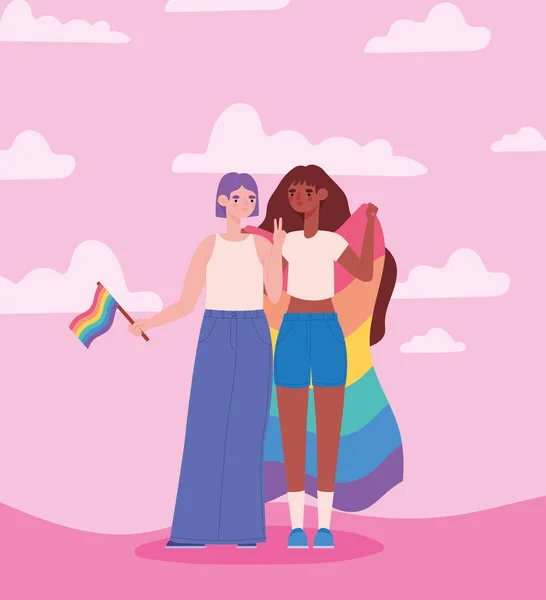 Lesbian couple poster — Stockvector