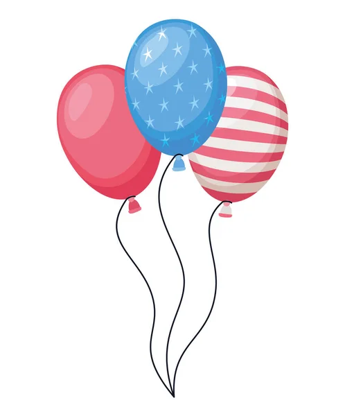 Balloons with usa flag colors — Stock Vector