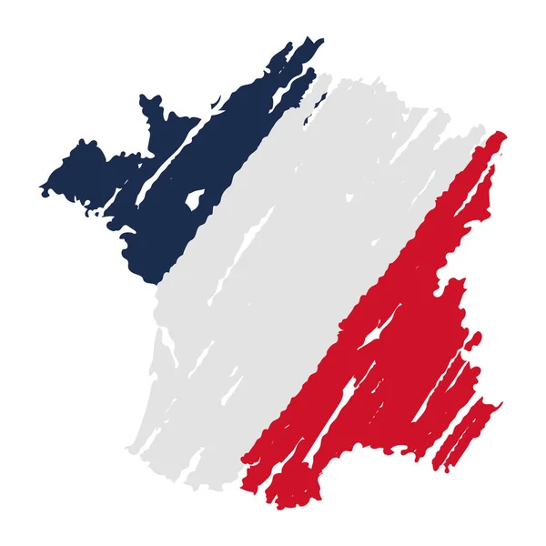 France with a flag colors — Image vectorielle