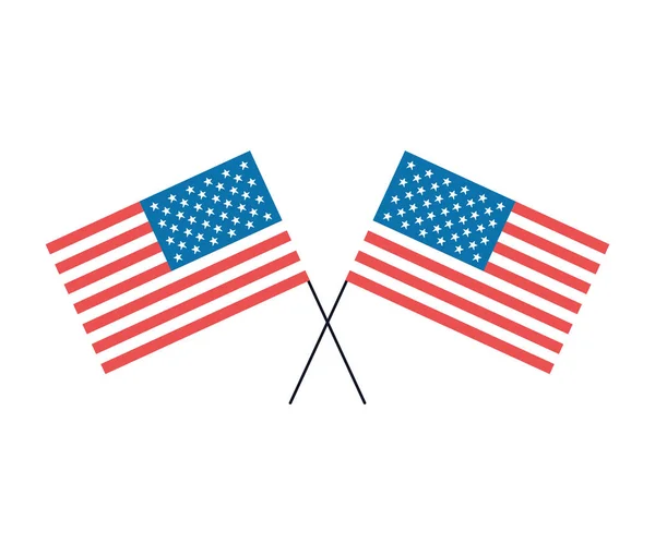 Duas bandeiras dos EUA — Vetor de Stock