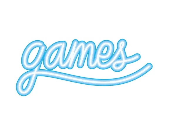 Neon games signboard — 图库矢量图片