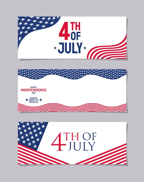 Usa independence day cards — Stock Vector