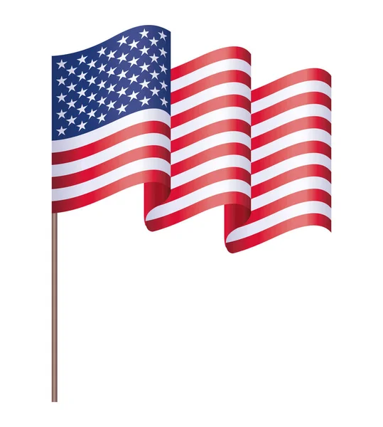 Usa ondeando bandera — Vector de stock