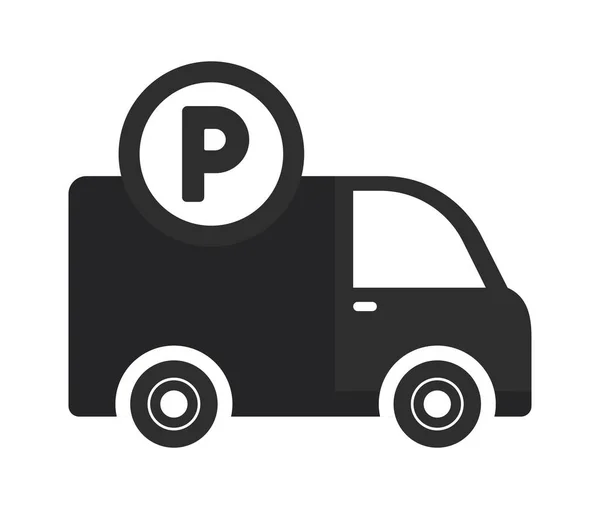 Lastbil parkering symbol — Stock vektor