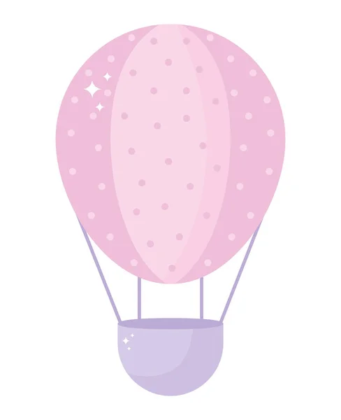 Růžový horkovzdušný balón — Stockový vektor