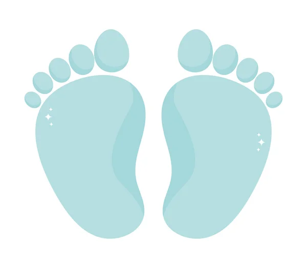Blue baby foot print — Vettoriale Stock