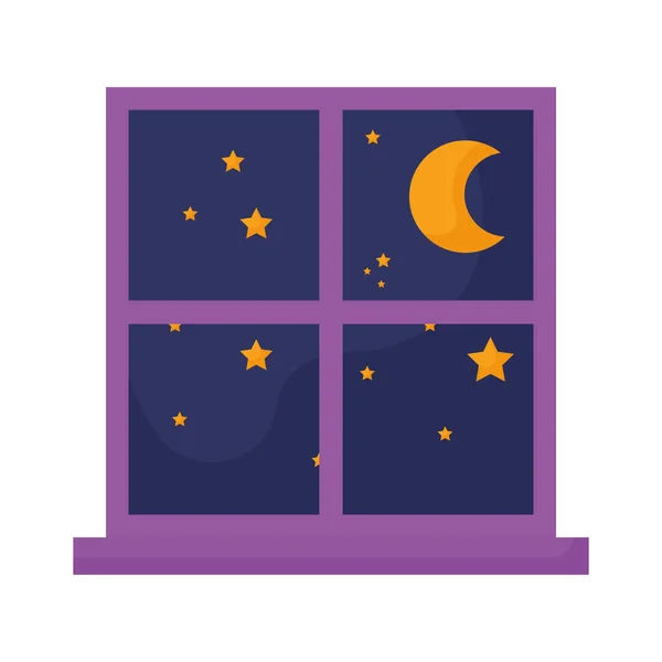 Window with night — Vetor de Stock