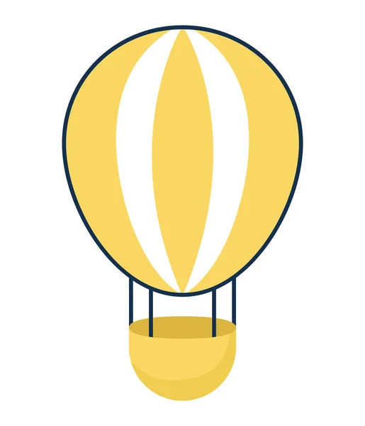 Globo amarillo de aire caliente — Vector de stock