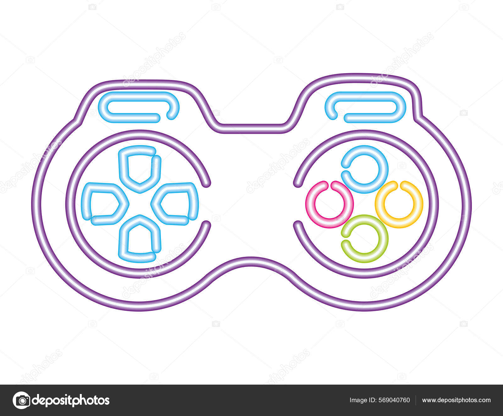 Abstract Neon Game controller art design digital download png file