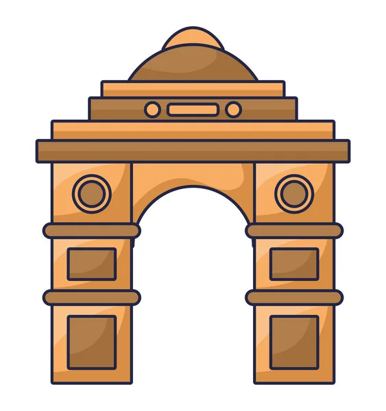 Porta do palácio indiano — Vetor de Stock