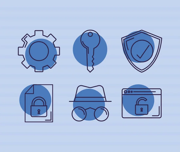 Six security icons — Stockový vektor
