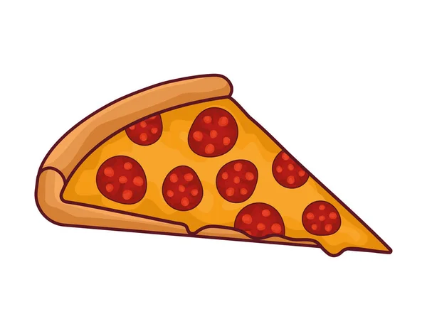 Pepperoni pizza parça — Stok Vektör