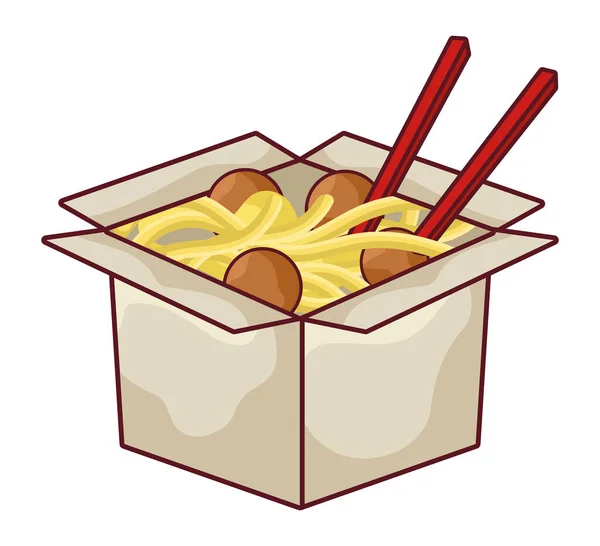 Noodle box design — Stock Vector