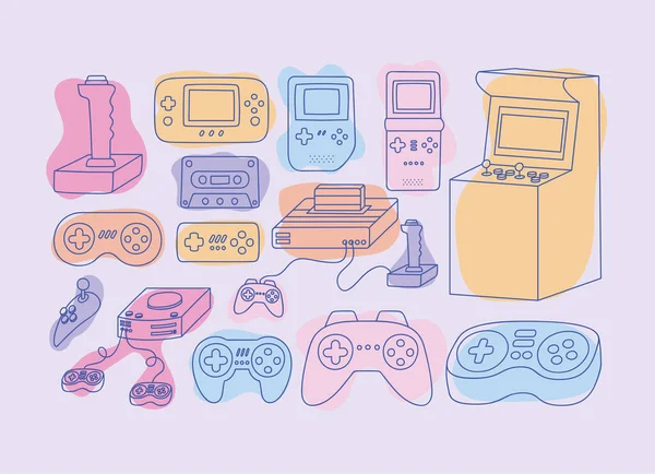 Video games items — Stock Vector