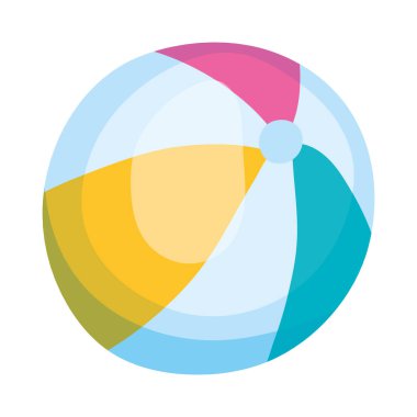 Plaj topu illüstrasyonu beyazın üstünde