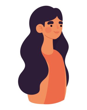 gülümseyen kadın tasarımı beyaz üzerine