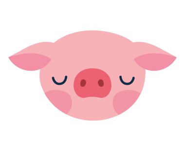 Uykulu domuz beyazın üzerinde deisgn