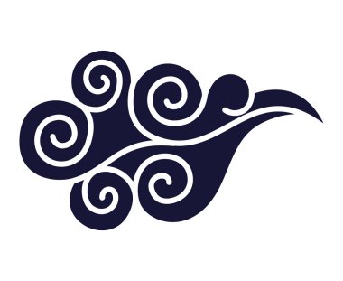 Beyaz yerine Asyalı bulut çizimi