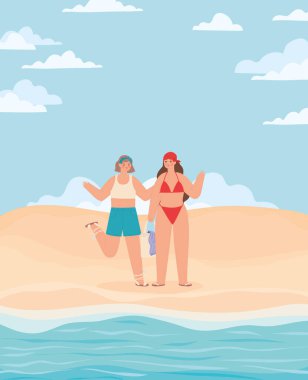 Sahilde kadın posteri