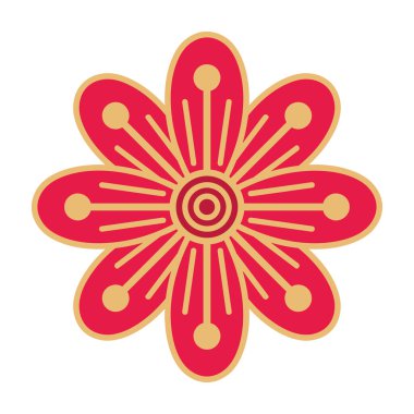 red chinese flower over white
