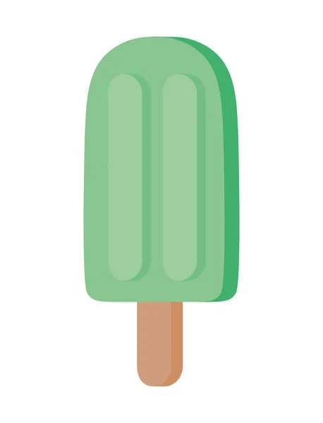 绿色雪糕加冰块和咬一口 — 图库矢量图片