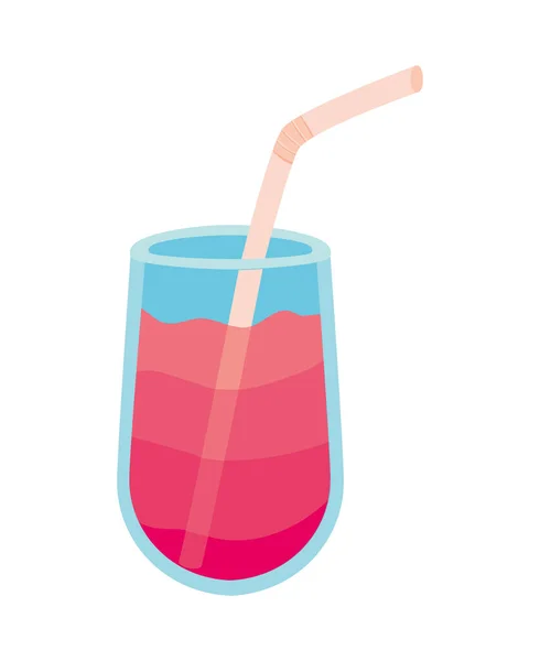 Roze Cocktail Illustratie Wit — Stockvector