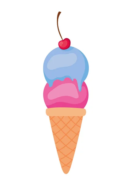 Ice Cream Cone White — Stock Vector