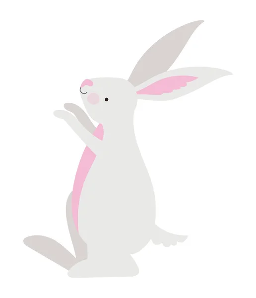 Beyaz Yerine Mutlu Tavşan Çizimi — Stok Vektör